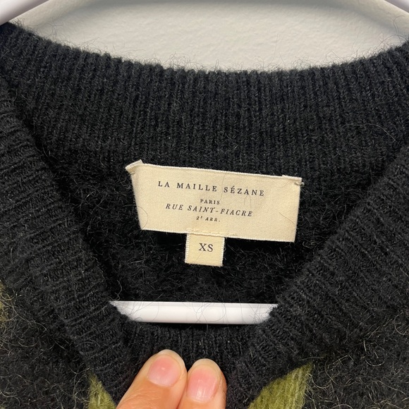 Beautiful Sezane Joko Floral Black and Yellow Jumper Size XS - Picture 4 of 5